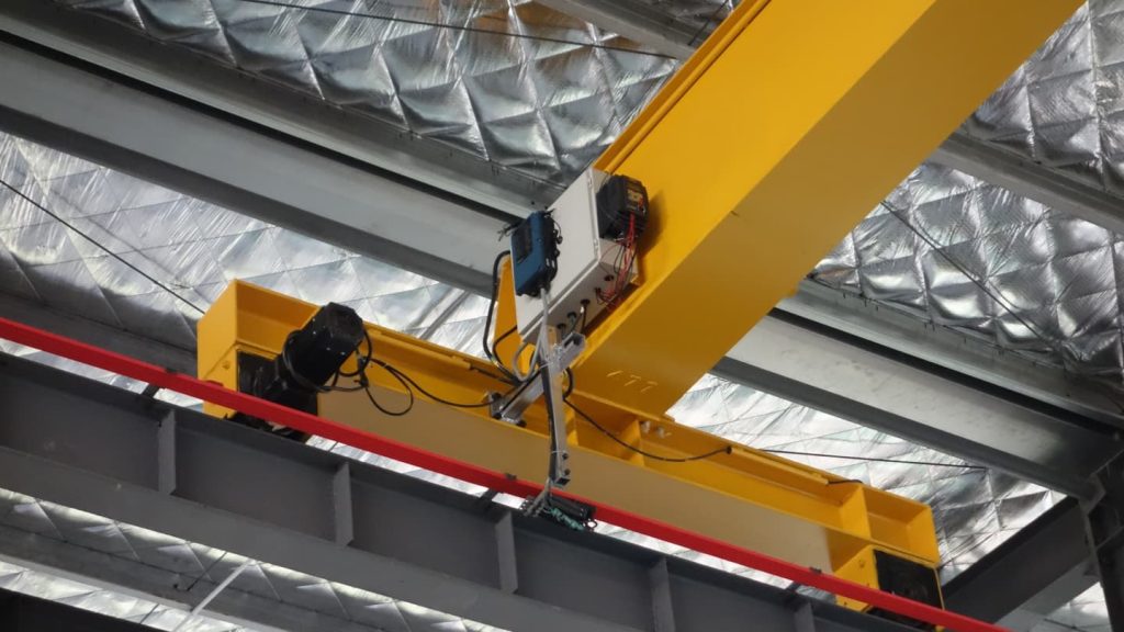 Close-up of the power system of the HD-type European-style single-girder bridge crane
